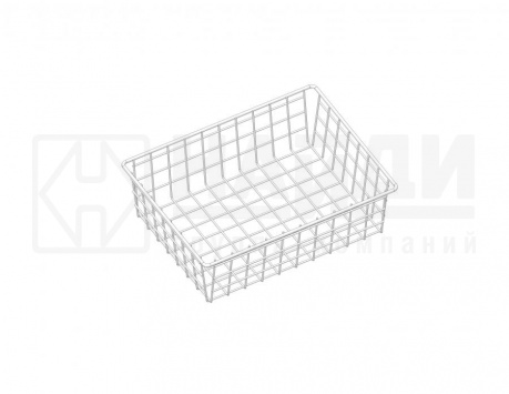 картинка КОРЗИНА СЕТЧАТАЯ 120*300*400 (Белый) ПРЯМОУГОЛЬНАЯ НАЙДИ * от магазина комплектующих для производства мебели "Панорама"