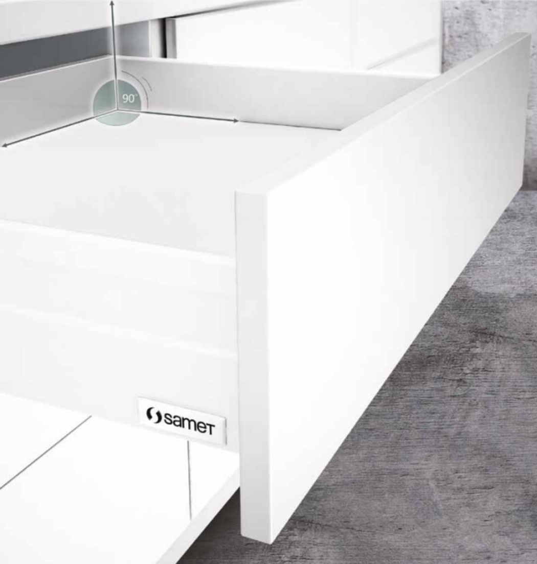 картинка Ящик FLOWBOX H192(H144) мм PUSH OPEN с доводчиком 500 мм Белый от магазина комплектующих для производства мебели "Панорама"