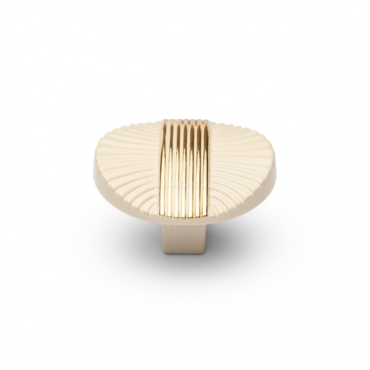 картинка РУЧКА КНОПКА FK492 knob Cream+GP (БЕЛЫЙ С ЗОЛОТОМ)*** от магазина комплектующих для производства мебели "Панорама"