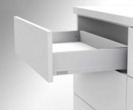 картинка Ящик FLOWBOX H106(H58) мм PUSH OPEN с доводчиком 400 мм Белый   от магазина комплектующих для производства мебели "Панорама"