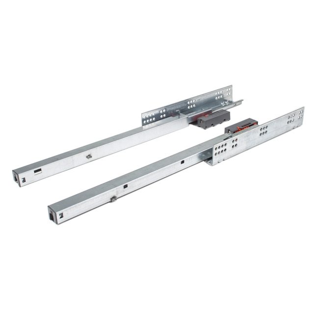 картинка Направляющая SMART SLIDE PUSH OPEN полного выдвижения ( без доводчика) 500 мм (комплект) * от магазина комплектующих для производства мебели "Панорама"