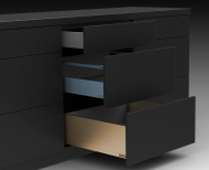 картинка Ящик FLOWBOX с доводчиком H106 (H58) мм 400 мм Черный**** от магазина комплектующих для производства мебели "Панорама"