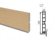 картинка ЦОКОЛЬ 100 мм ДУБ ГОРНЫЙ L=4м (РОССИЯ) (ПВХ) (Тип 1) от магазина комплектующих для производства мебели "Панорама"