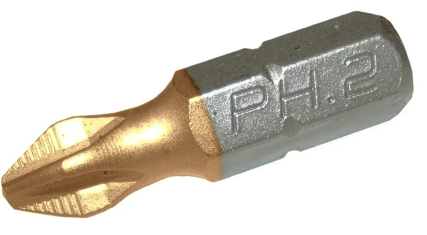 картинка БИТЫ PH 2 х25 TITAN ( cлайдер = 10 шт.) KVADRA (10) RIB,  от магазина комплектующих для производства мебели "Панорама"