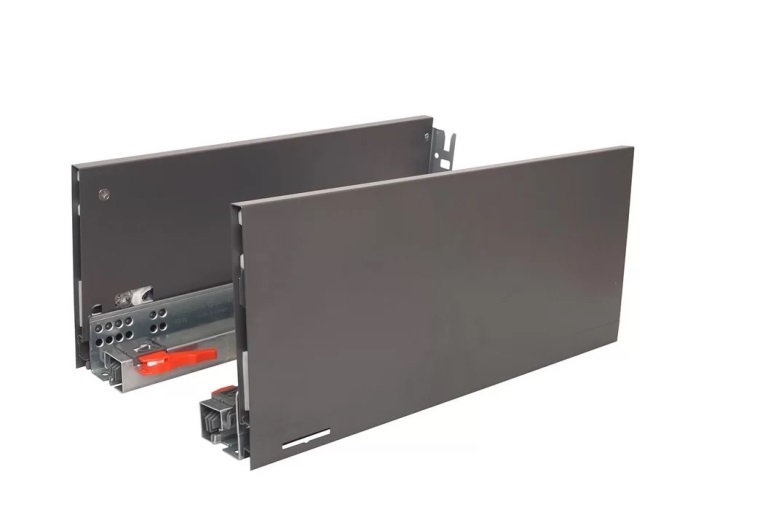 картинка Ящик FLOWBOX с доводчиком H192 (H144) мм 500 мм Антрацит (ИНД.УПАКОВКА) от магазина комплектующих для производства мебели "Панорама"