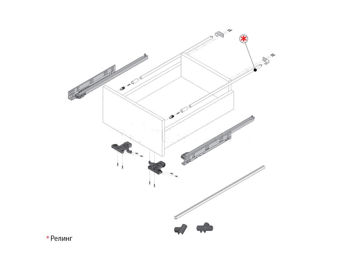 картинка Релинги (расширители) для ящика SAMBOX / SMART SLIDE 500 мм / белый от магазина комплектующих для производства мебели "Панорама"