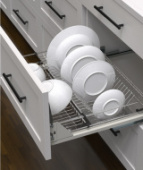 картинка Корзина для посуды "Вариант Мульти" в нижний шкаф 700 с прозр.поддоном ХРОМ (без направляющих) REIS от магазина комплектующих для производства мебели "Панорама"