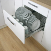 картинка Корзина для посуды в нижний шкаф 900 на направляющих Hettich Quadrо (REIS)*** от магазина комплектующих для производства мебели "Панорама"