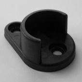 картинка Штангодержатель для круглый штанги D=25мм с фиксатором, черный (пластиковый) от магазина комплектующих для производства мебели "Панорама"