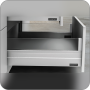 картинка FLOWBOX Стеклянная боковая панель 450 мм Белый (SAMET) (к-кт) от магазина комплектующих для производства мебели "Панорама"